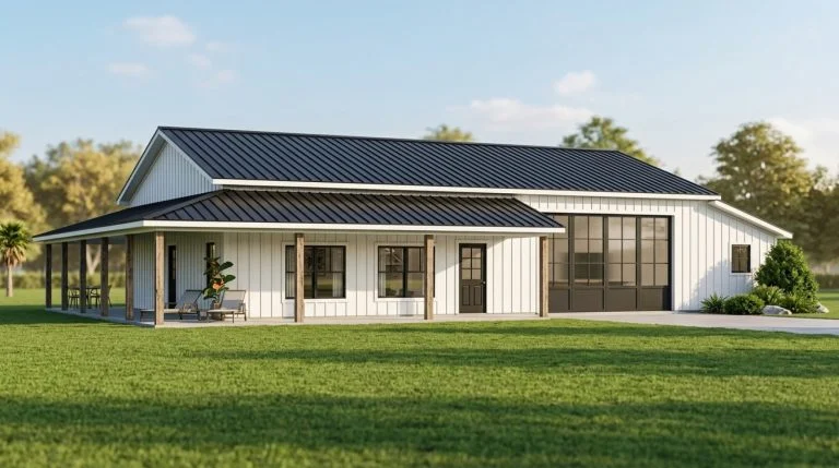 CHD-2590 Barndominium House Plan – Front Elevation