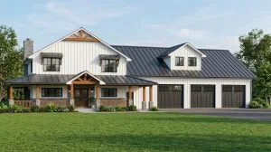 CHD-2599 Barndominium House Plan – Front Elevation