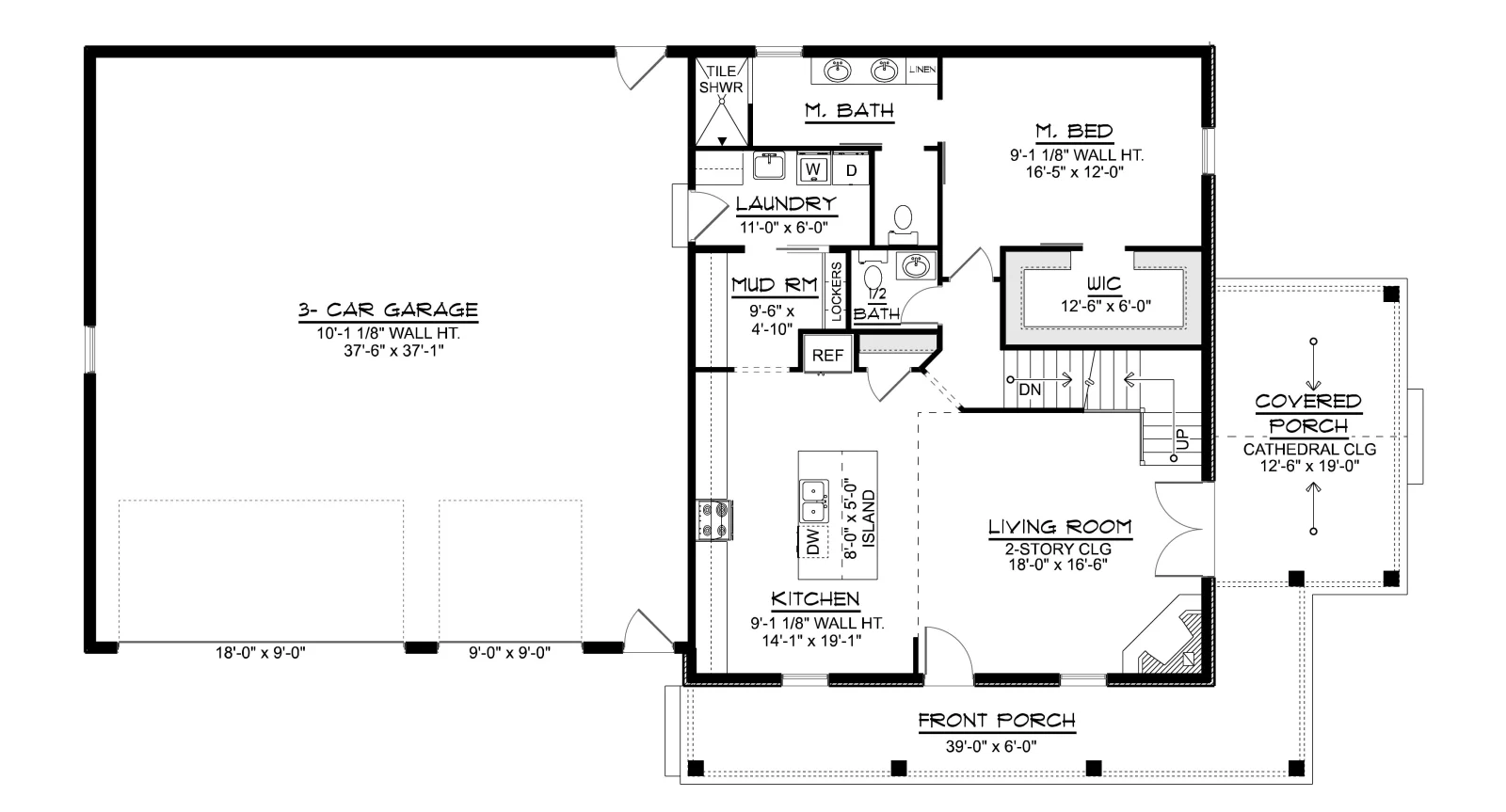 CHD-26105 Barndominium House Plan – First Floor Plan