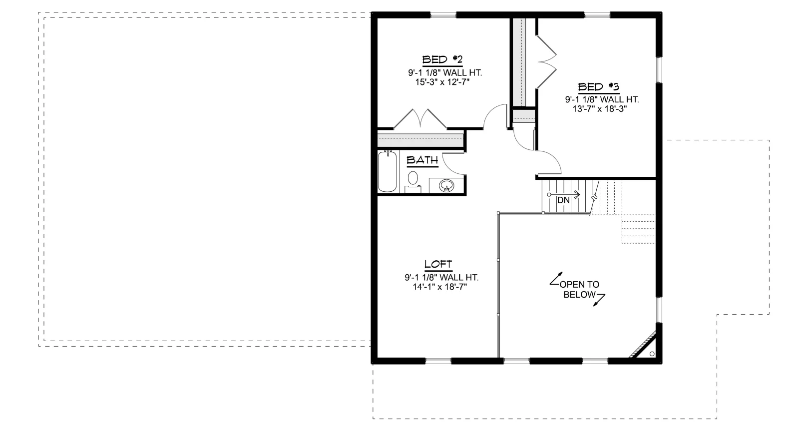 CHD-26105 Barndominium House Plan – Second Floor Plan