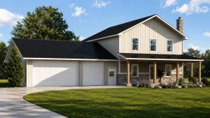 CHD-26105 Barndominium House Plan – Front Elevation