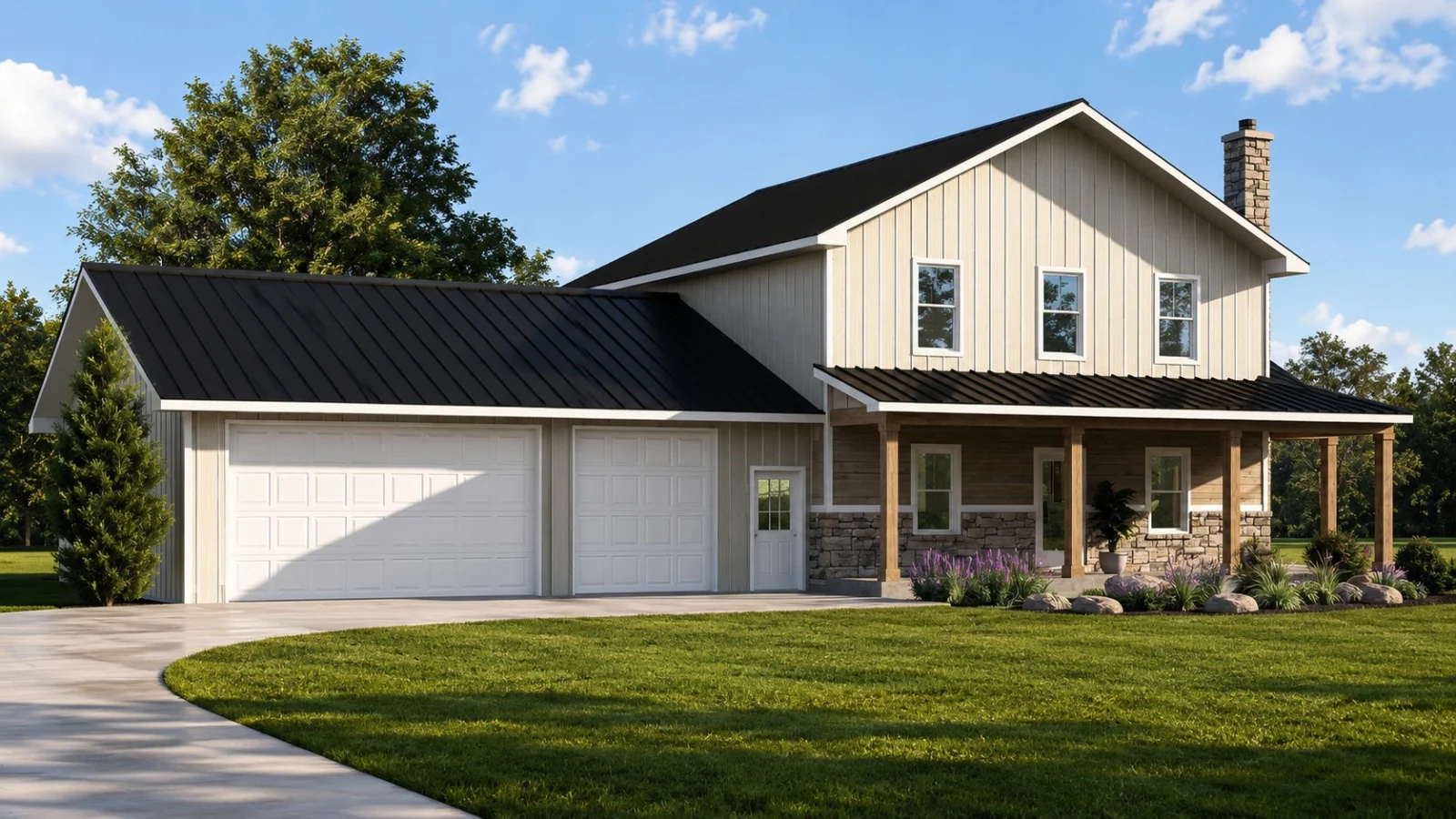 CHD-26105 Barndominium House Plan – Front Elevation