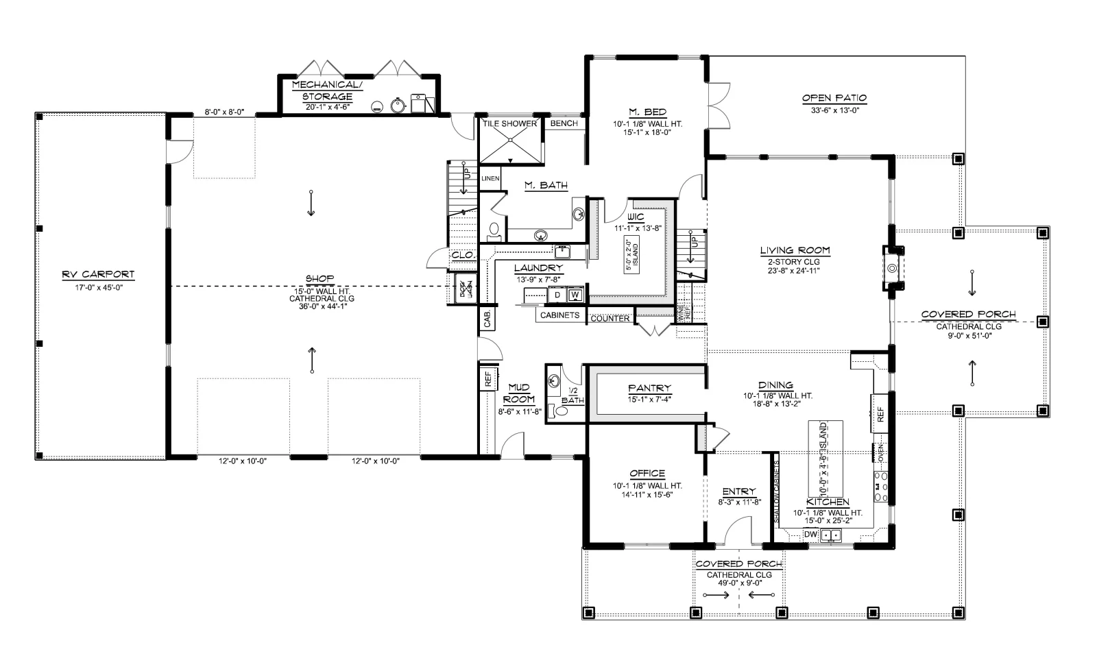 CHD-26107 Barndominium House Plan – First Floor Plan