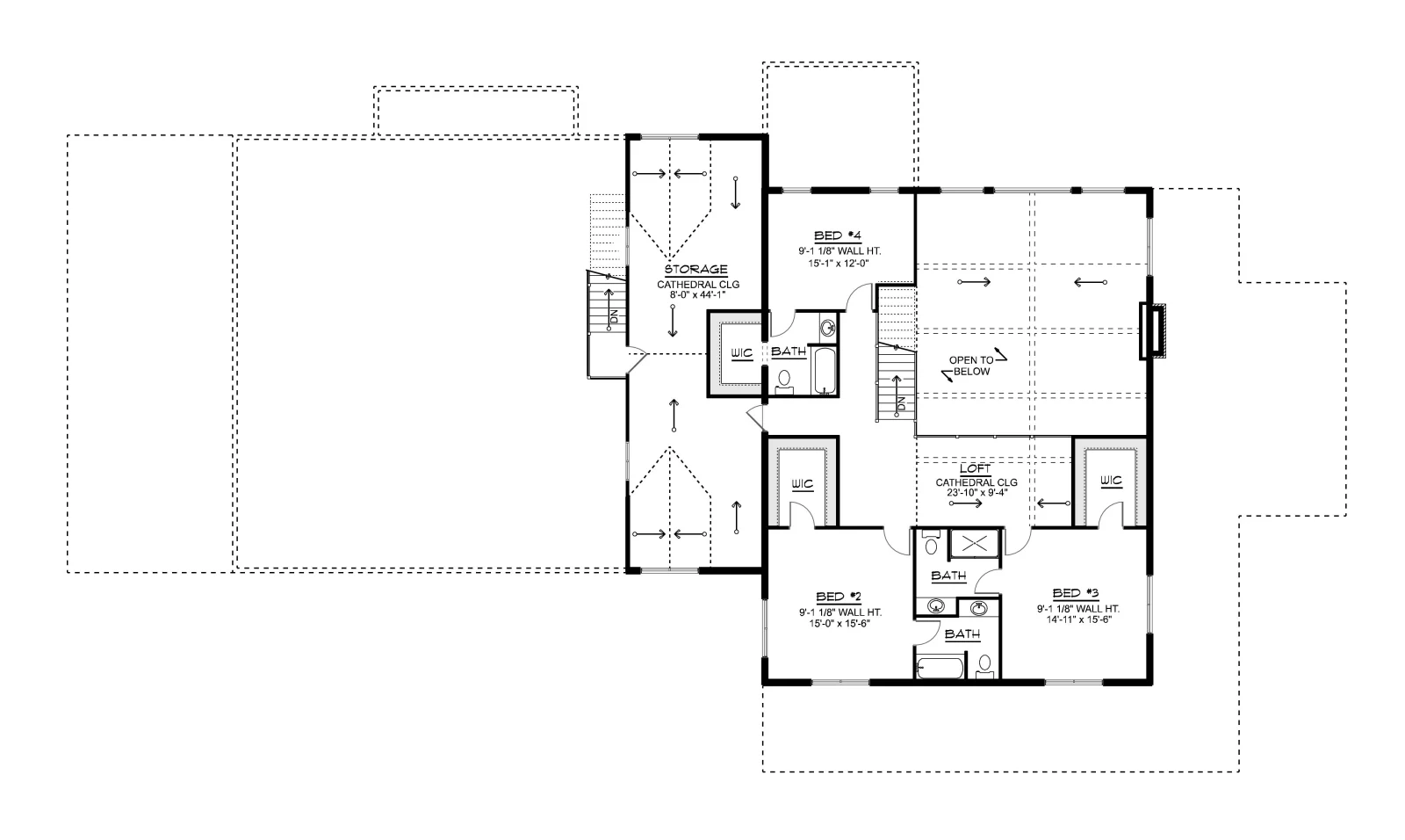 CHD-26107 Barndominium House Plan – Second Floor Plan