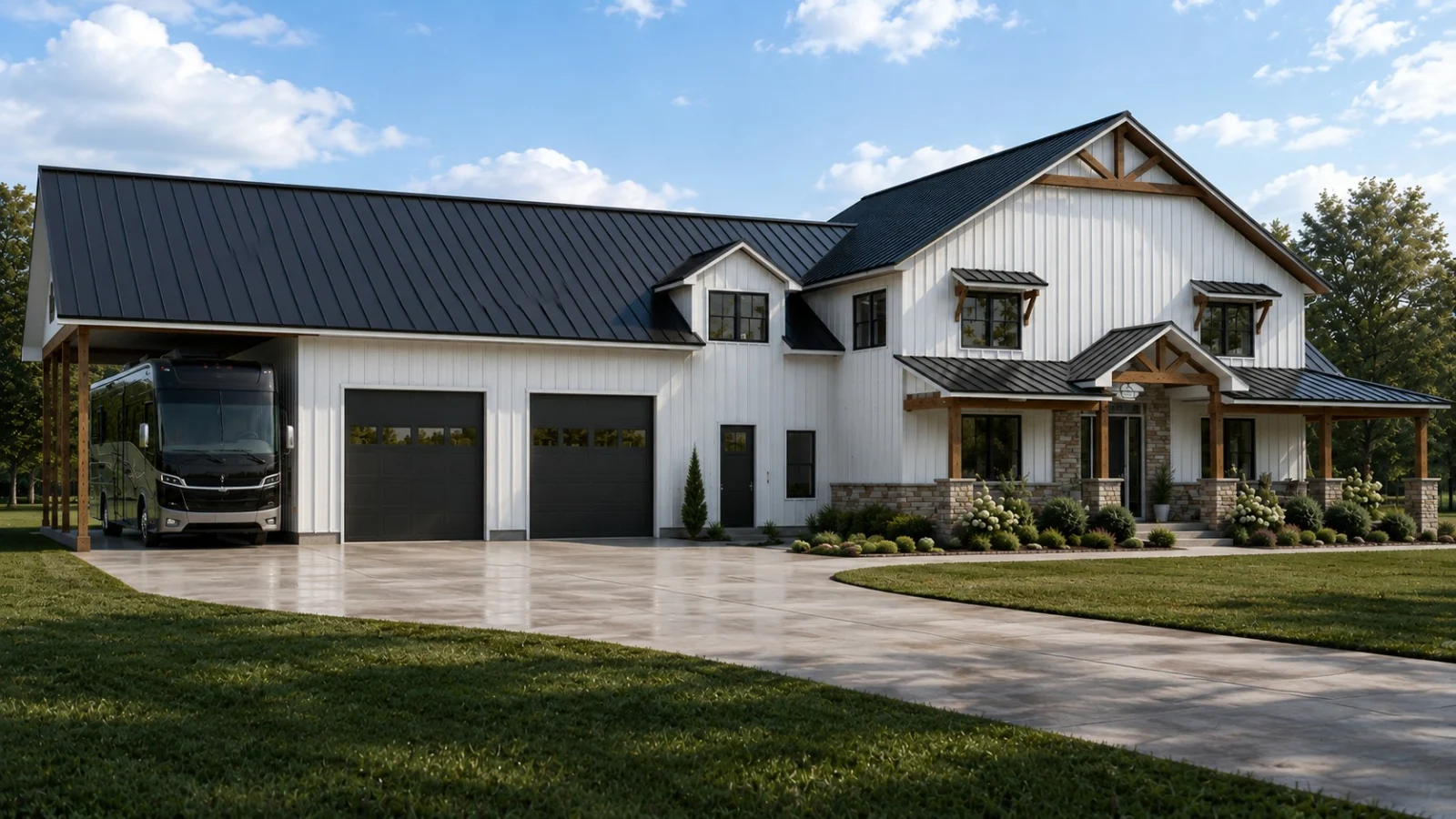 CHD-26107 Barndominium House Plan – Front Elevation