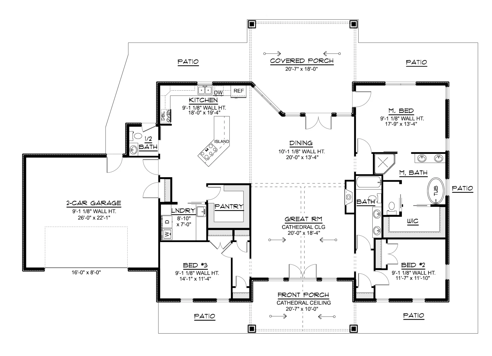 CHD-26132 Country House Plan – Main Floor Plan
