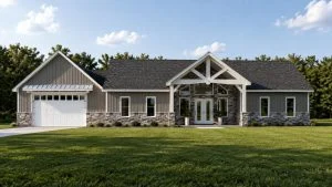 CHD-26132 Country House Plan – Front Elevation
