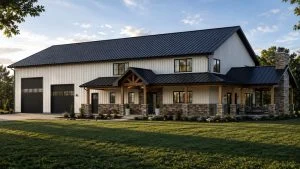 CHD-26139 Barndominium House Plan – Front Elevation