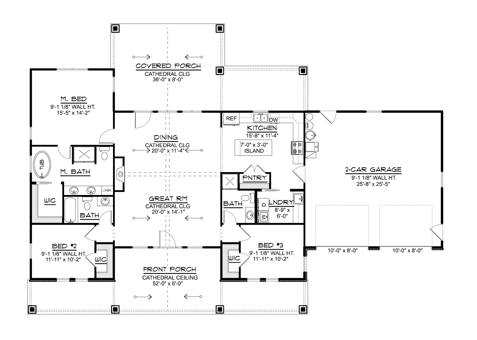 CHD-26142 Beach House Plan – Main Floor Plan
