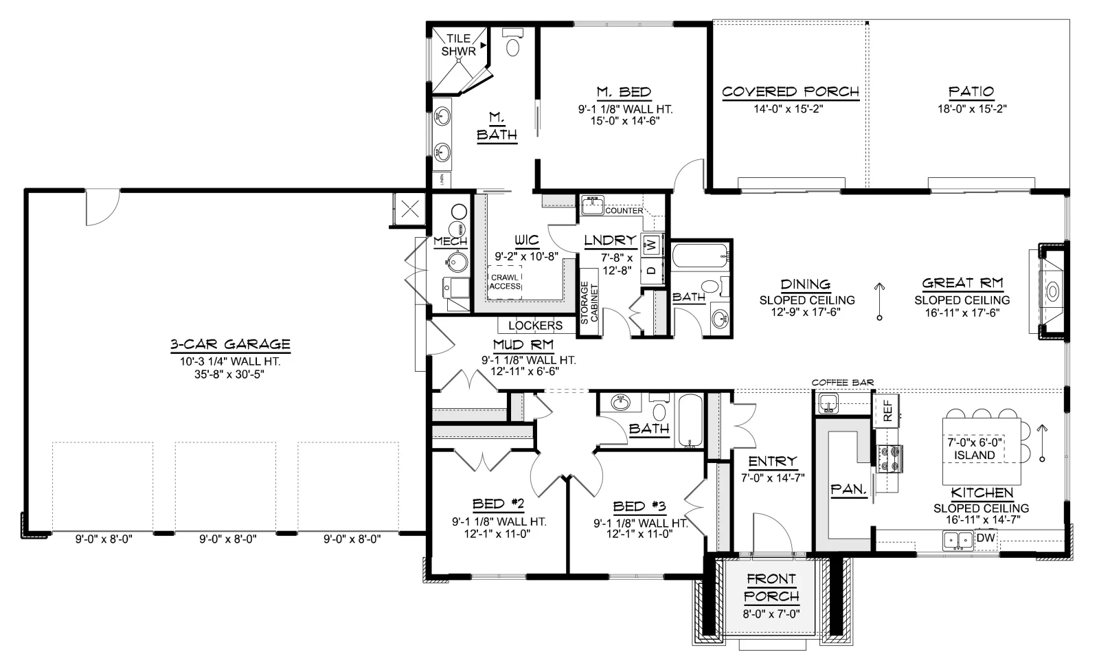 CHD-26153 Contemporary House Plan – Main Floor Plan