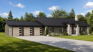 CHD-26153 Contemporary House Plan – Front Elevation