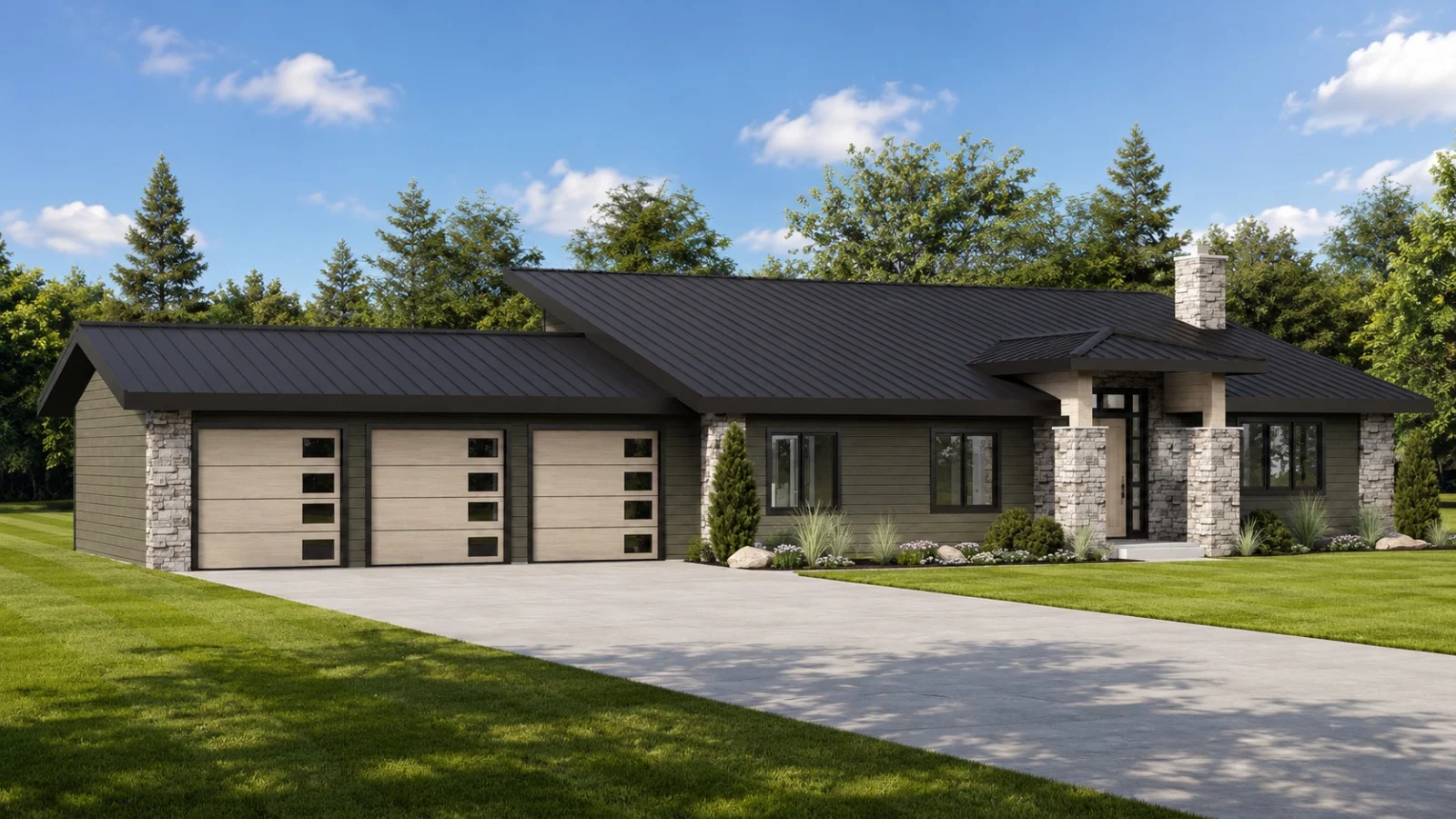 CHD-26153 Contemporary House Plan – Front Elevation