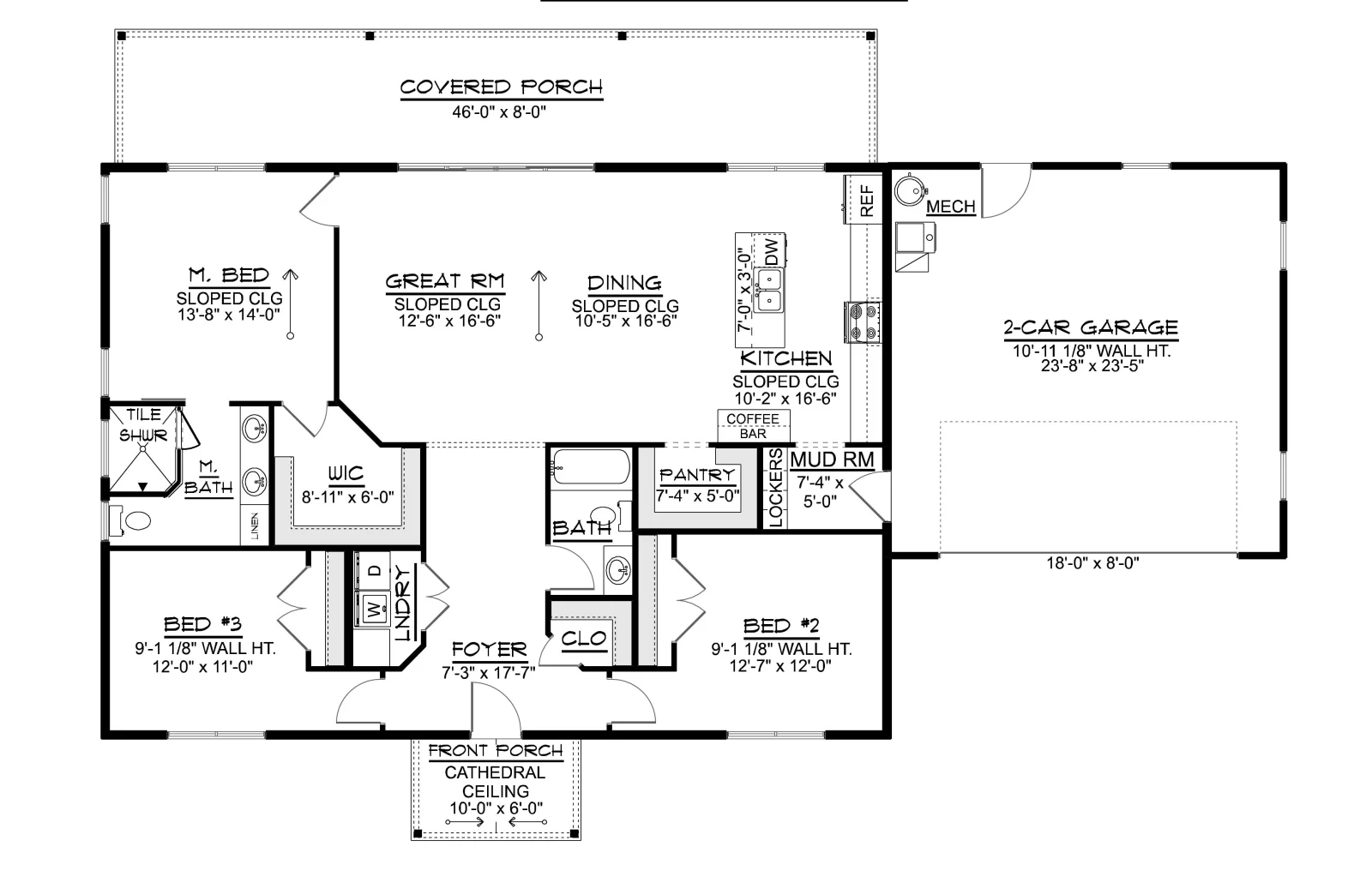CHD-26158 Contemporary House Plan – Main Floor Plan