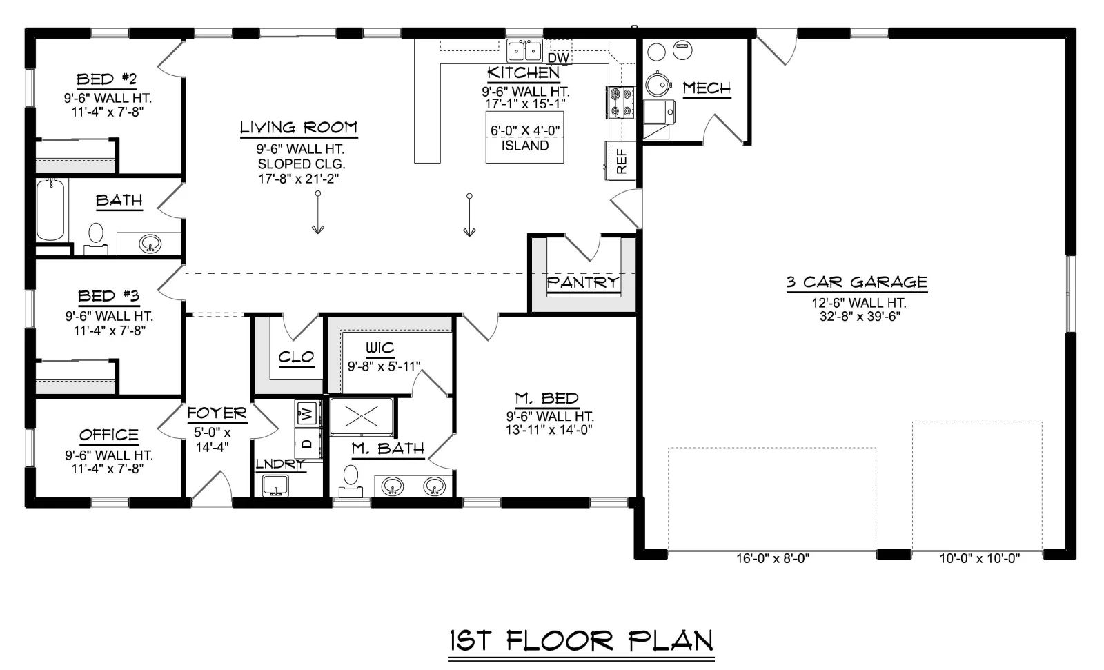 CHD-26163 Barndominium House Plan – Main Floor Plan