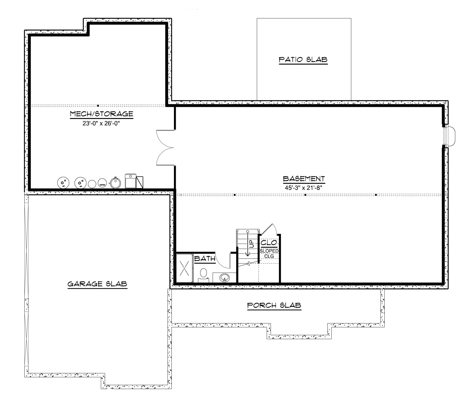CHD-2617 Country House Plan – Basement Floor Plan