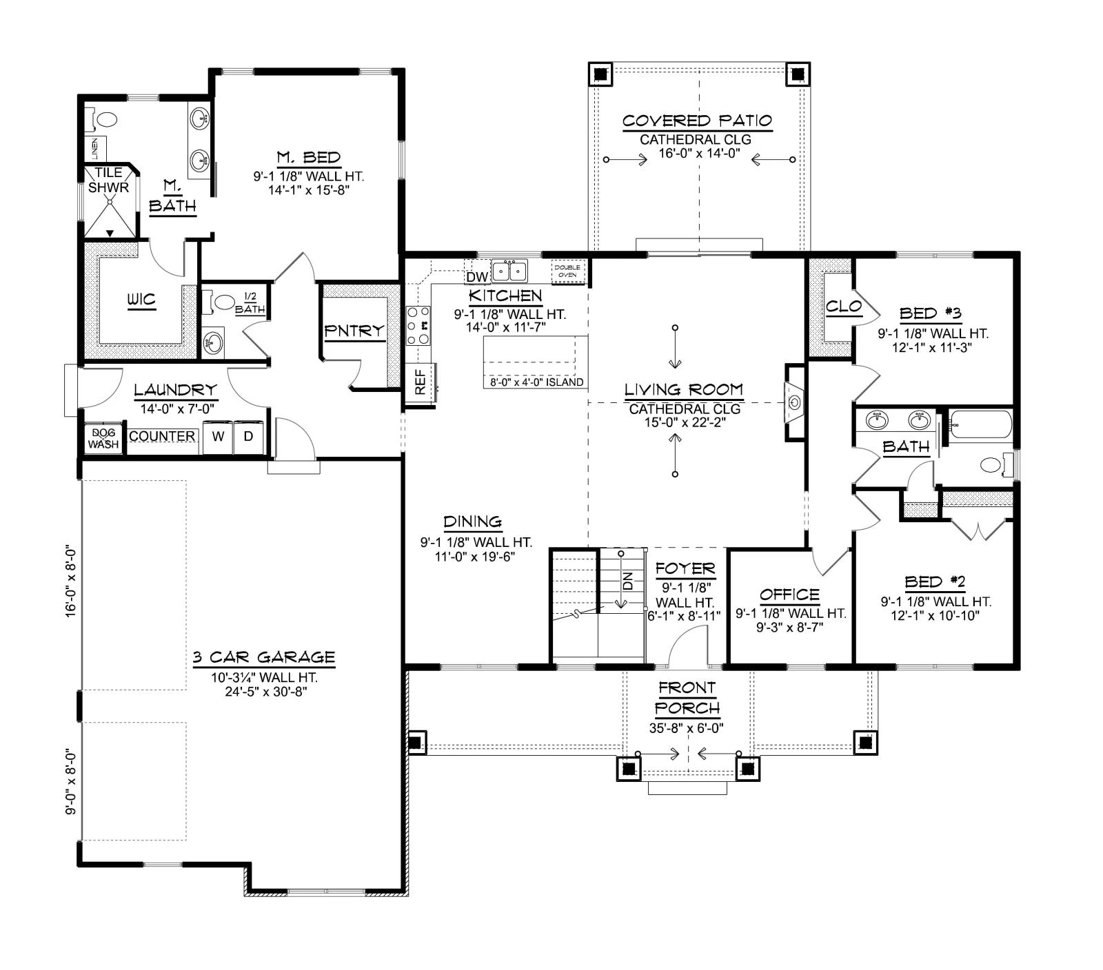 CHD-2617 Country House Plan – Main Floor Plan