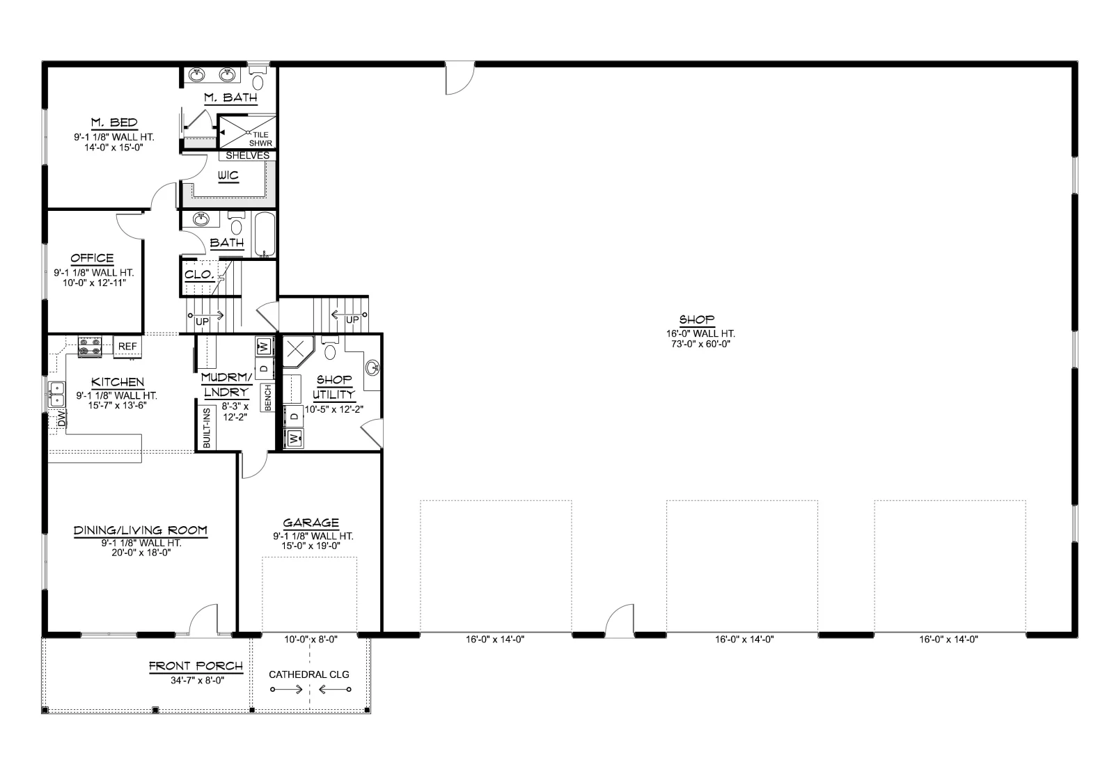 CHD-26172 Barndominium House Plan – First Floor Plan