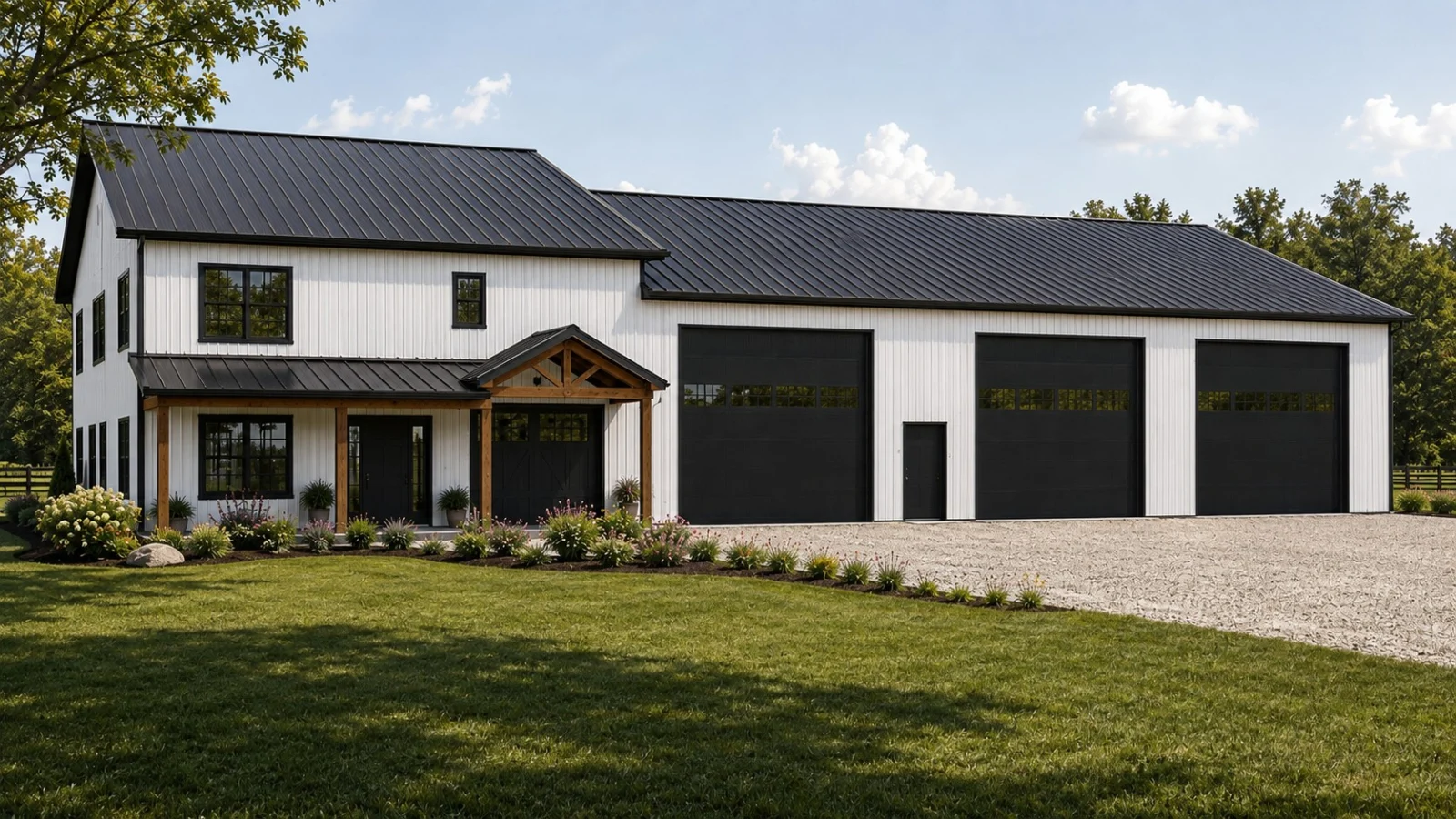 CHD-26172 Barndominium House Plan – Front Elevation
