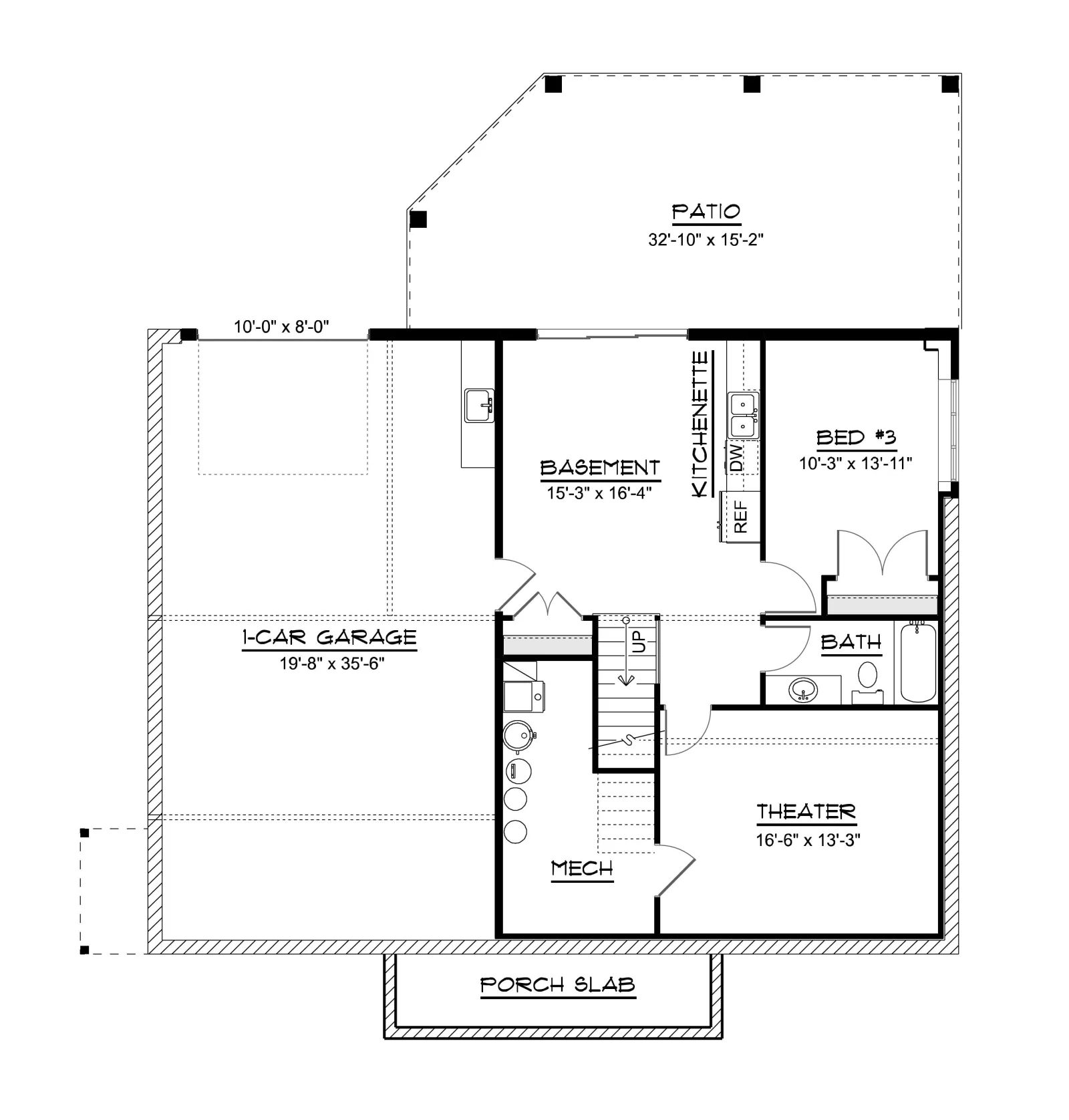 CHD-26183 Beach House Plan – Basement Floor Plan