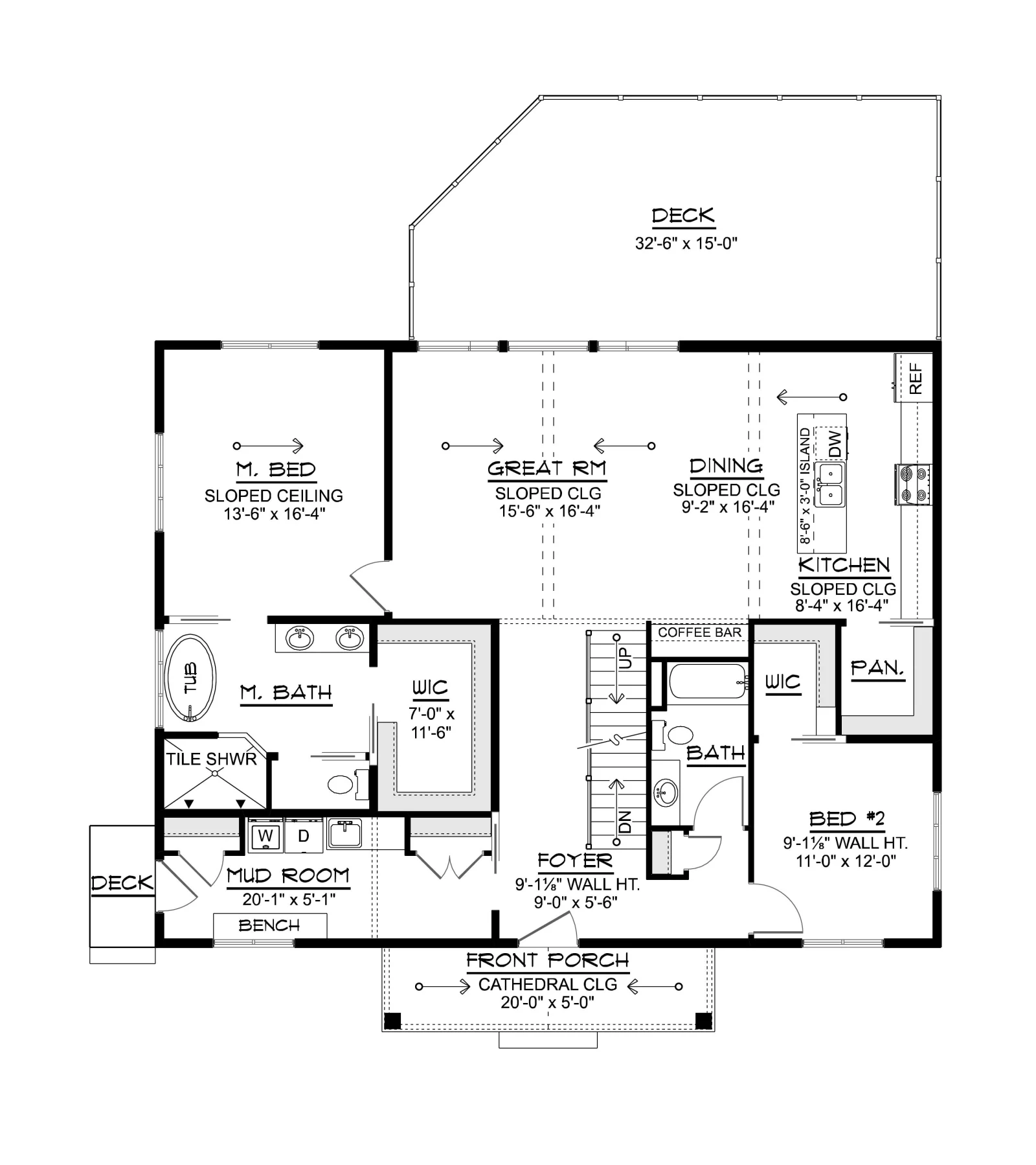 CHD-26183 Beach House Plan – First Floor Plan