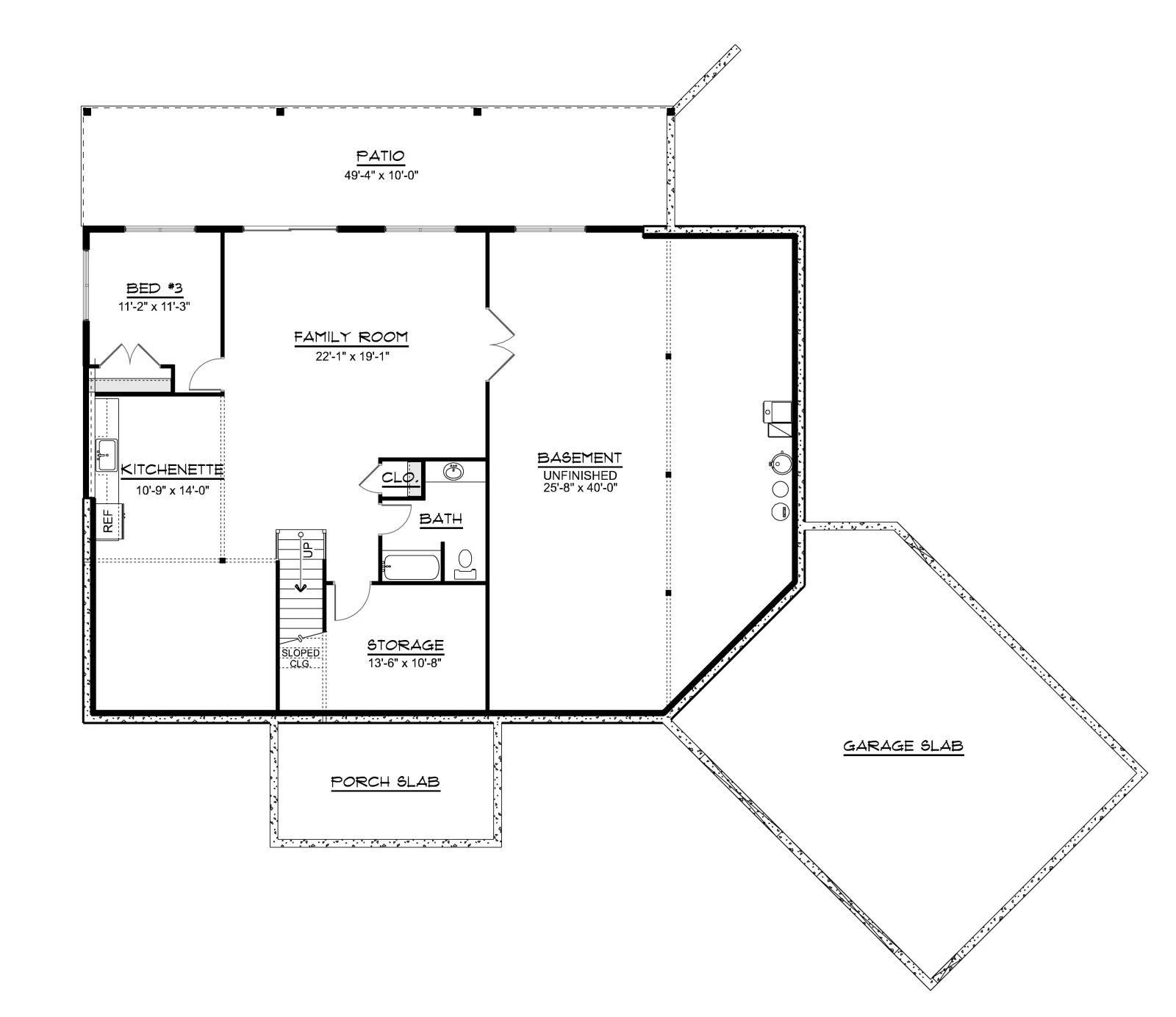CHD-26204 Beach House Plan – Basement Floor Plan