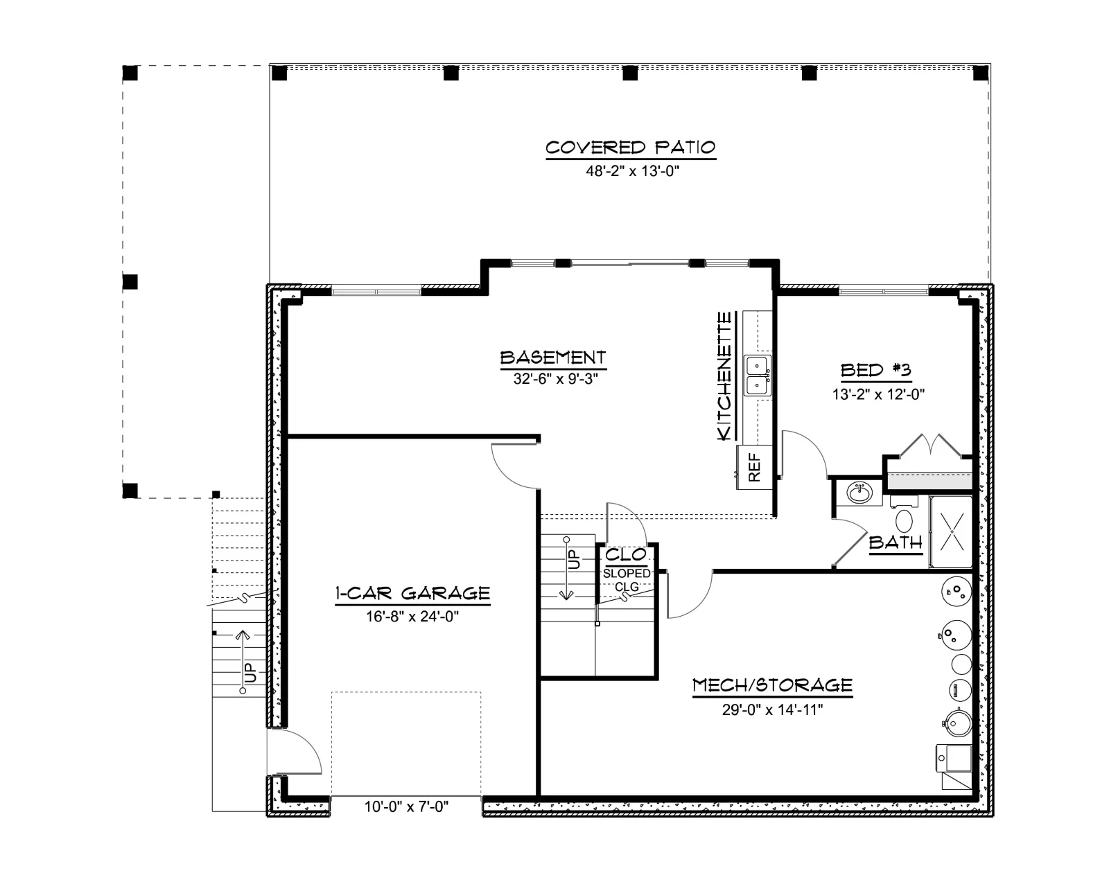 CHD-26205 Beach House Plan – Basement Floor Plan