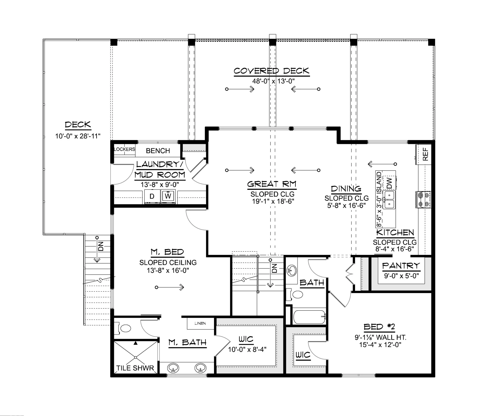 CHD-26205 Beach House Plan – Main Floor Plan