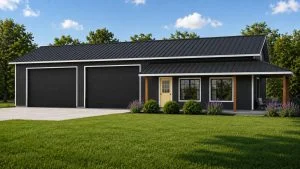 CHD-2631 Barndominium House Plan – Front Elevation