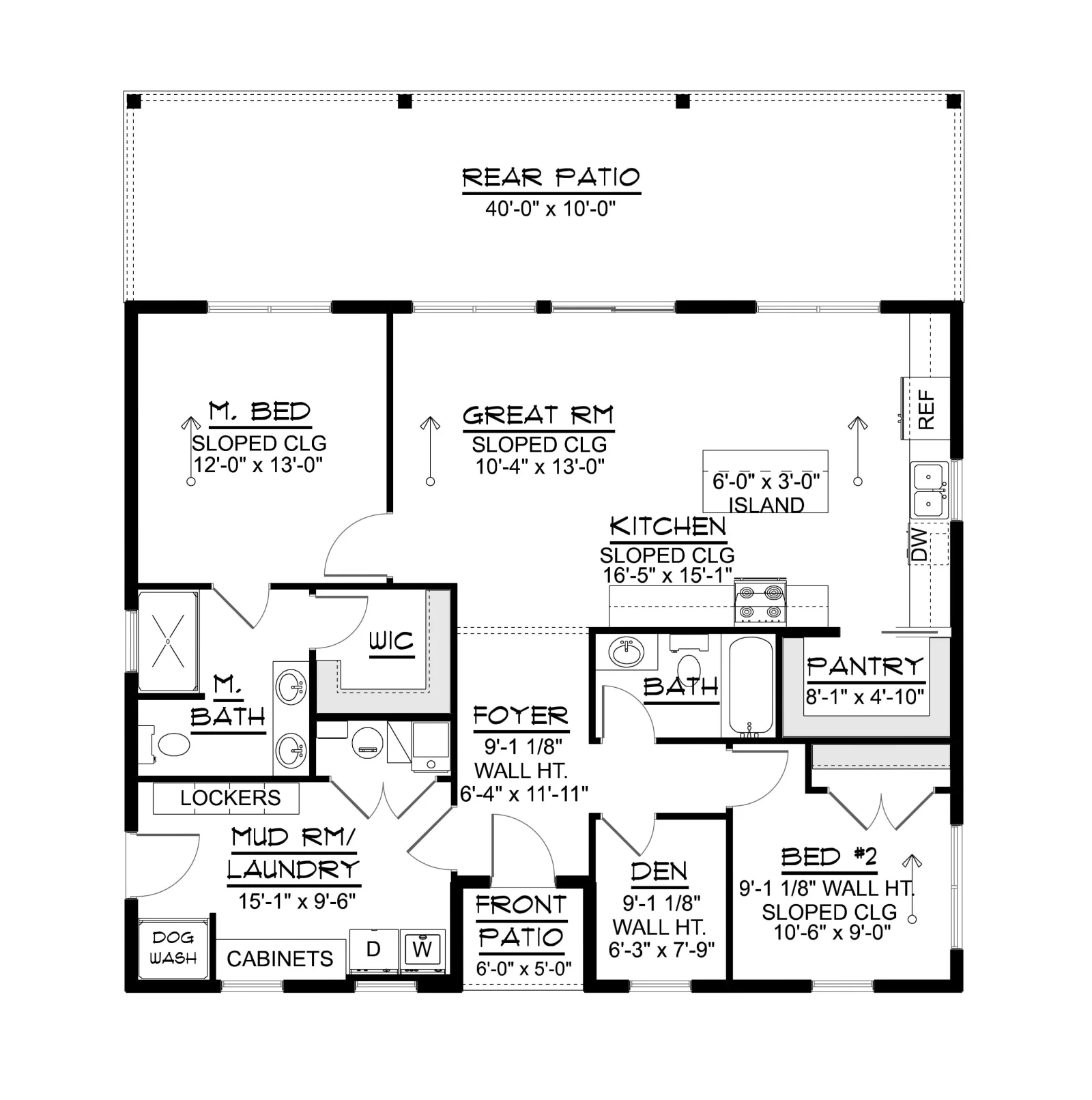 CHD-2665 Beach House Plan – Main Floor Plan