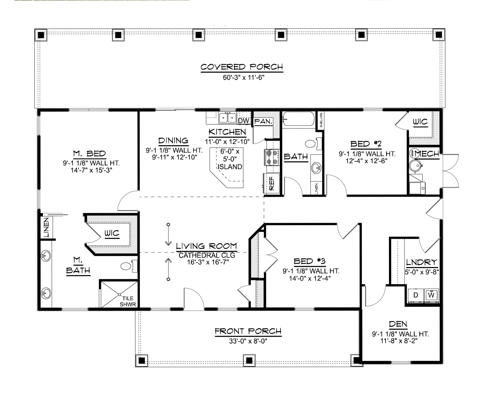 CHD-2693 Barndominium House Plan – Main Floor Plan