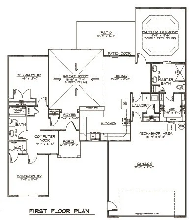 CHD-707 Colonial House Plan – Main Floor Plan