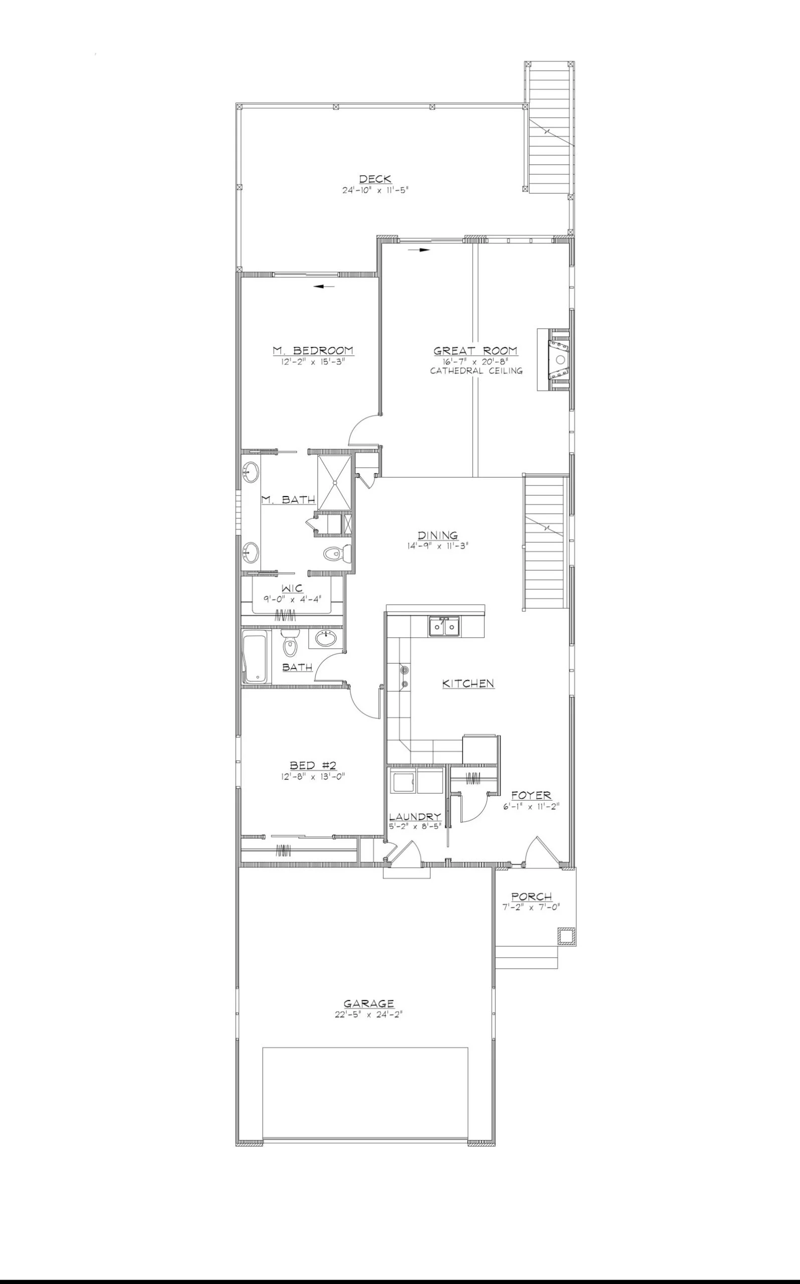 CHD-712 Beach House Plan – Main Floor Plan